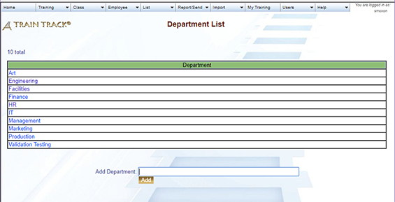 Department List