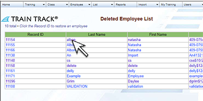 Deleted Employee List